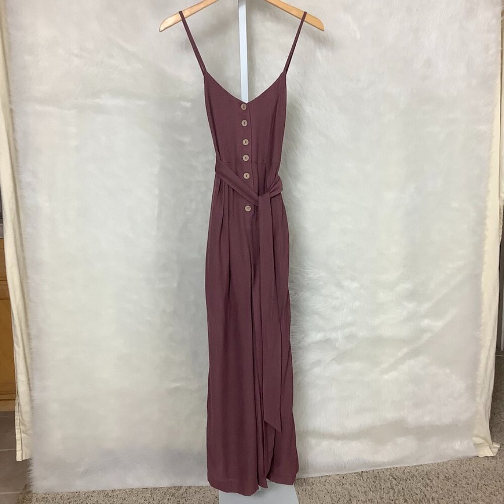 Majorelle Sleeveless Belted Fayette Jumpsuit Cocoa Brown XS
